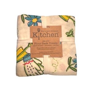 Flour Sack Towel Set Kay Dee Designs In The Garden 3 PC 100% Cotton 26x26 NWT